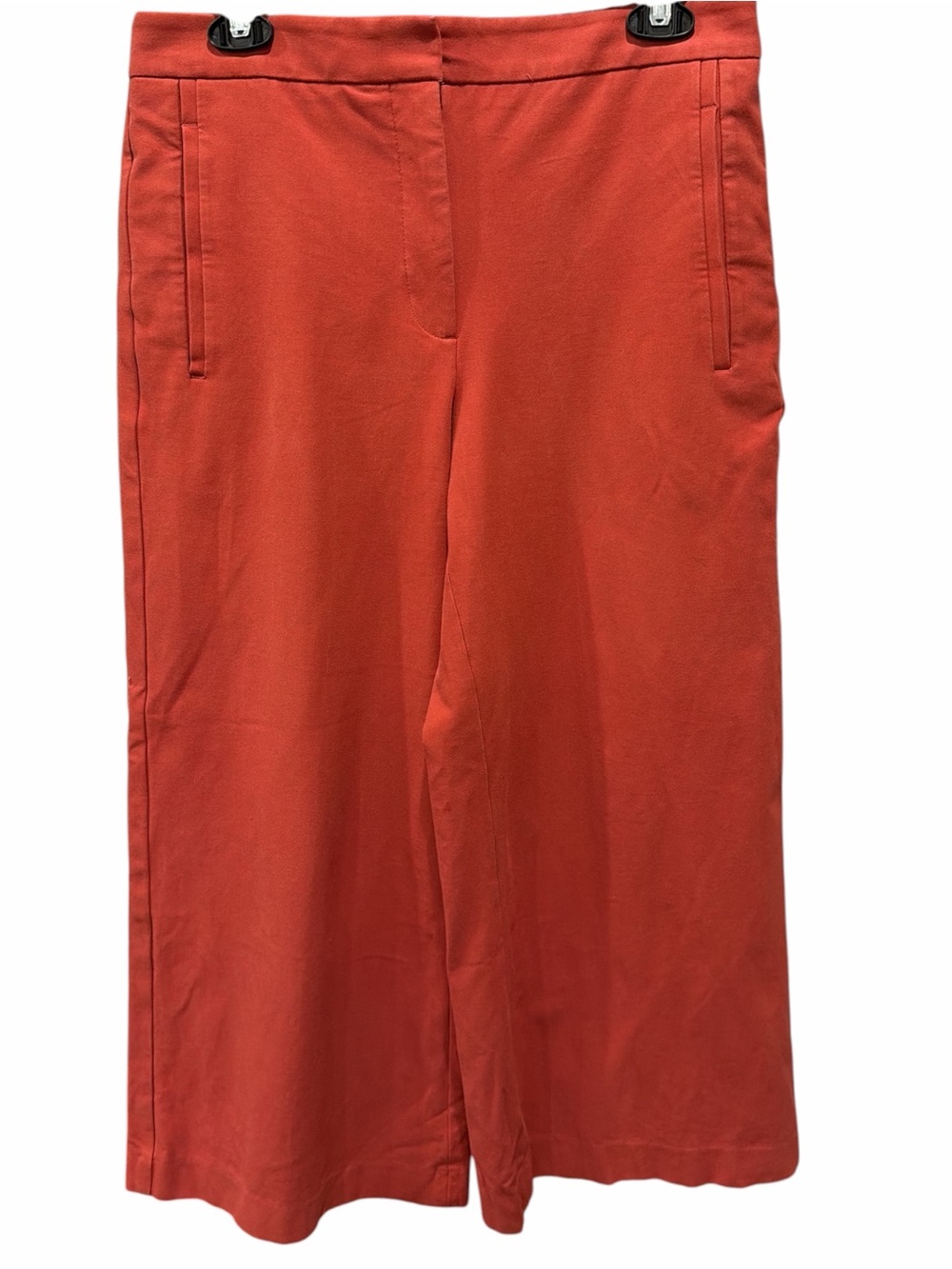 Ann Taylor Brick Red Wide Leg Crop Pants Size 6 Terracotta Stretch Cotton - Picture 3 of 7